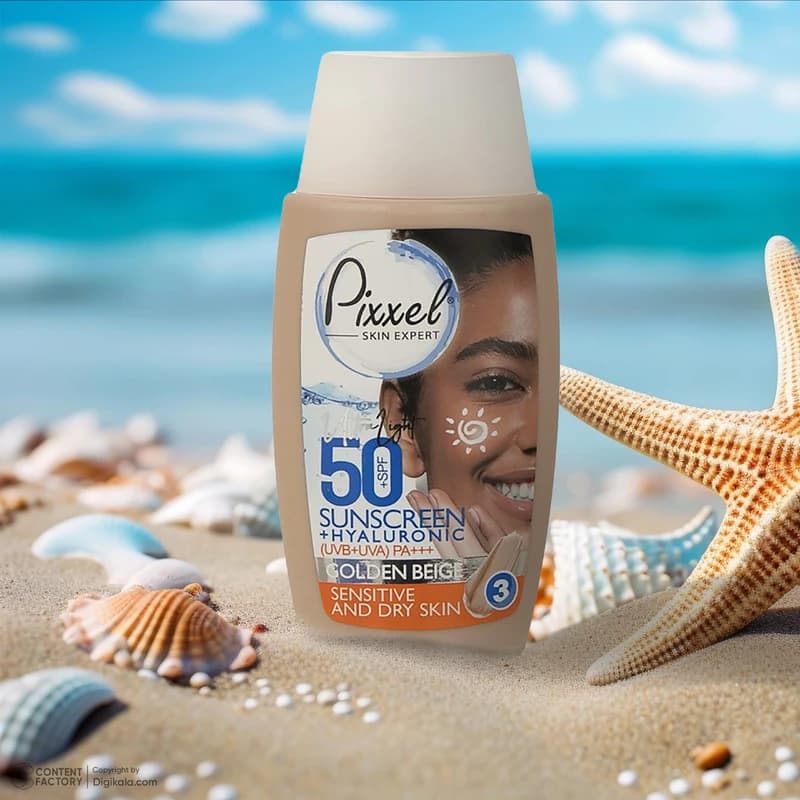 کرم ضد آفتاب رنگی پیکسل، 50 SPF، مدل GOLDEN BEIGE، مناسب پوست نرمال — تصویر ۴