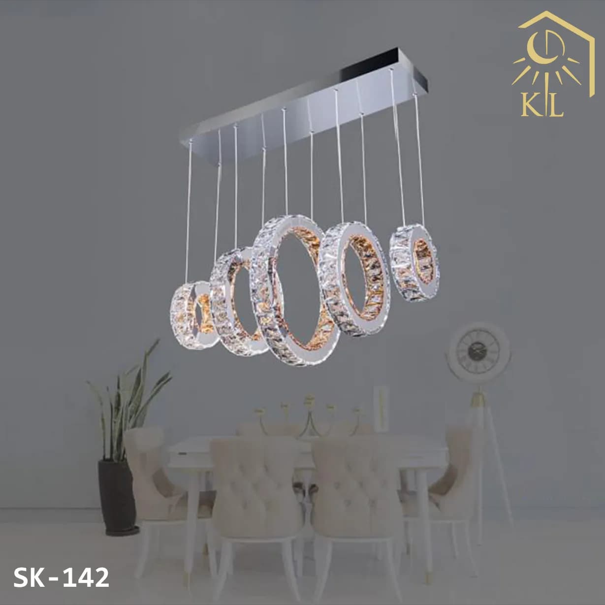 لوستر کریستالی مدرن SMD طرح لاینر تینا