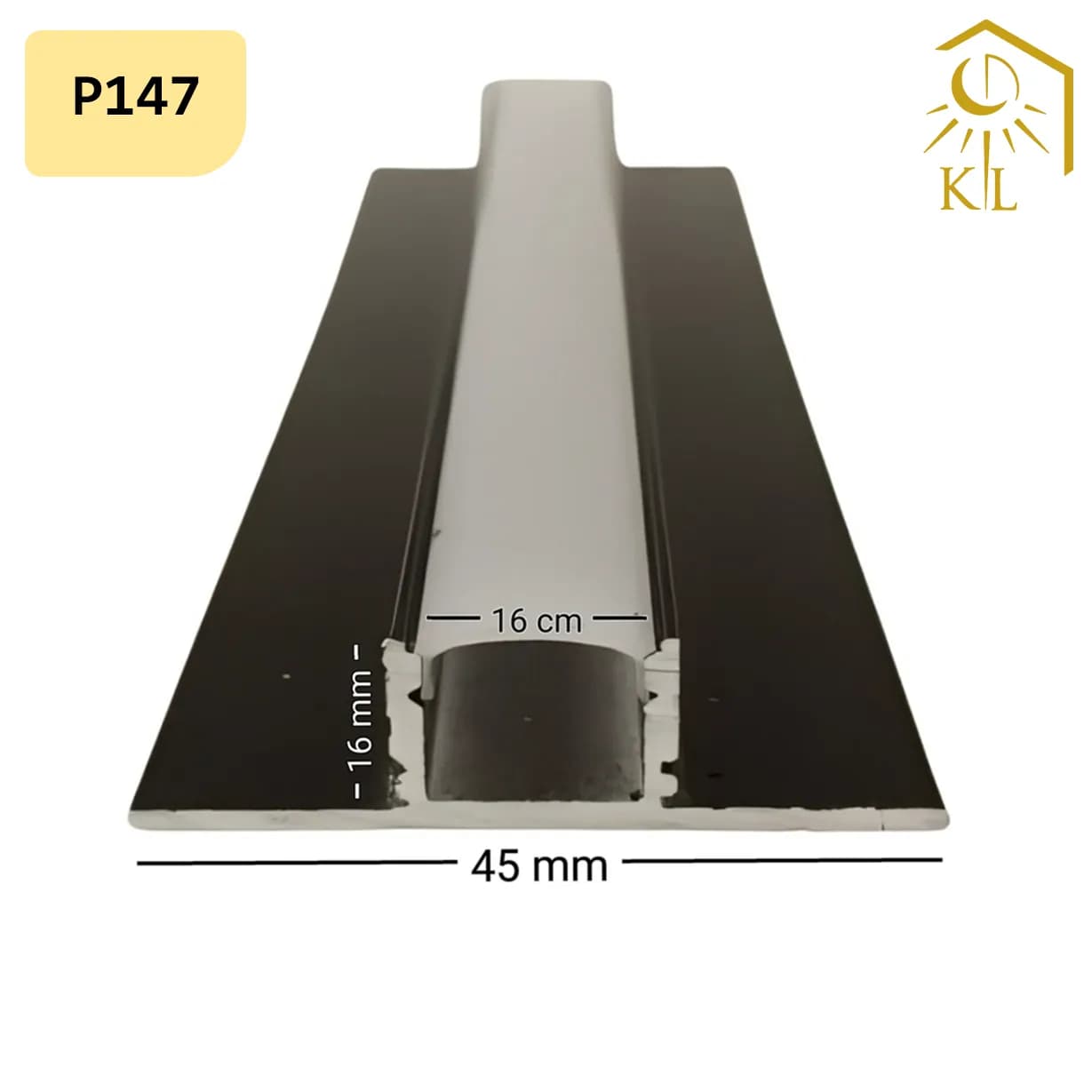 قاب چراغ لاینی توکار کد P147 رویه 16 میلیمتری برش 45 میلیمتری