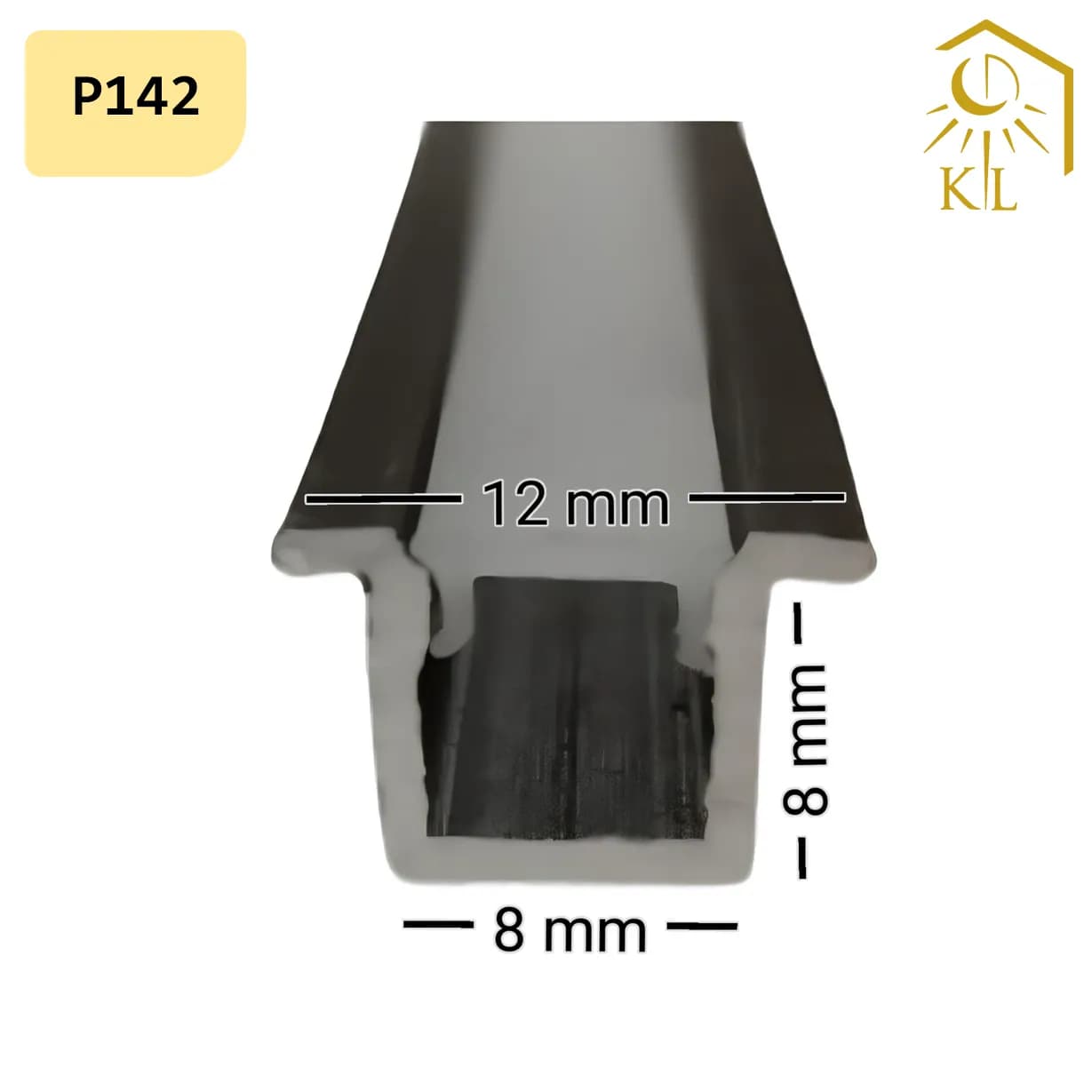 قاب چراغ لاینی توکار کد P142 رویه 12 میلیمتری برش 8 میلیمتری