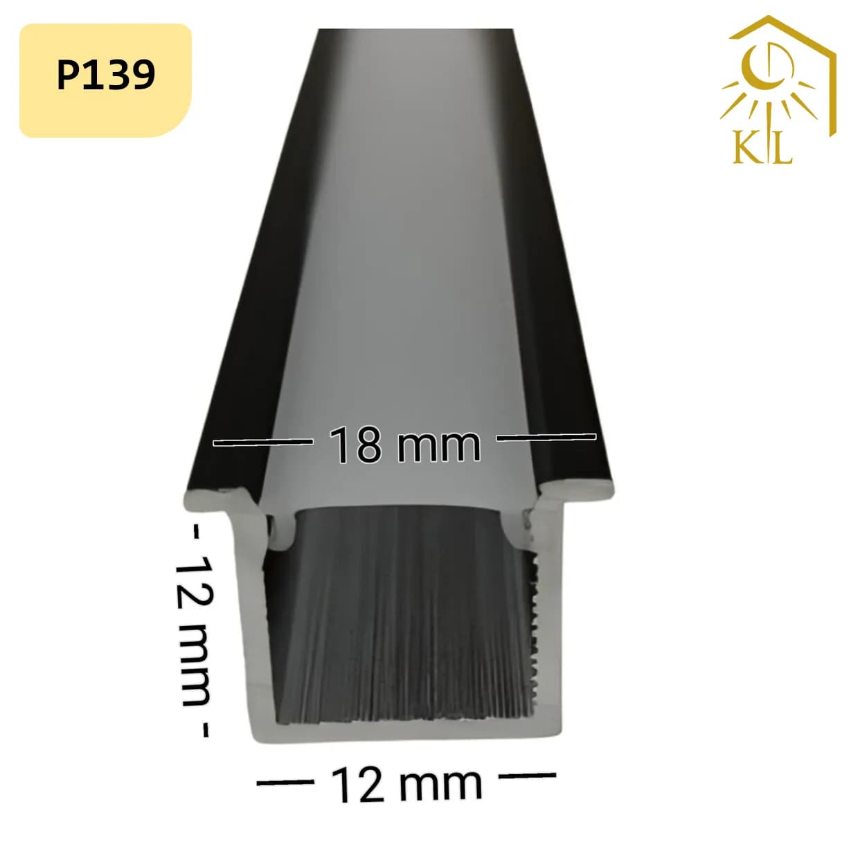 قاب چراغ لاینی توکار کد P139 رویه 18 میلیمتری برش 12 میلیمتری