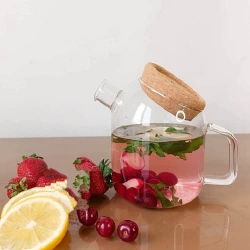 قوری پیرکس درب دکمه ای 800 میل