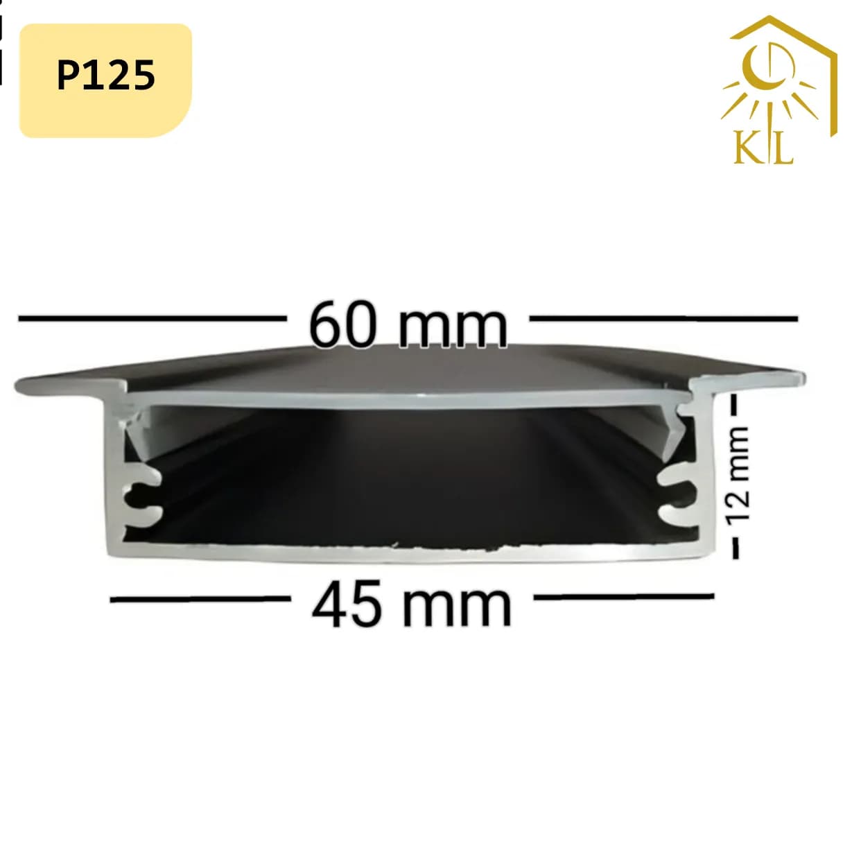 قاب چراغ لاینی توکار کناف کد P125 رویه 60 میلیمتری برش 45 میلیمتری