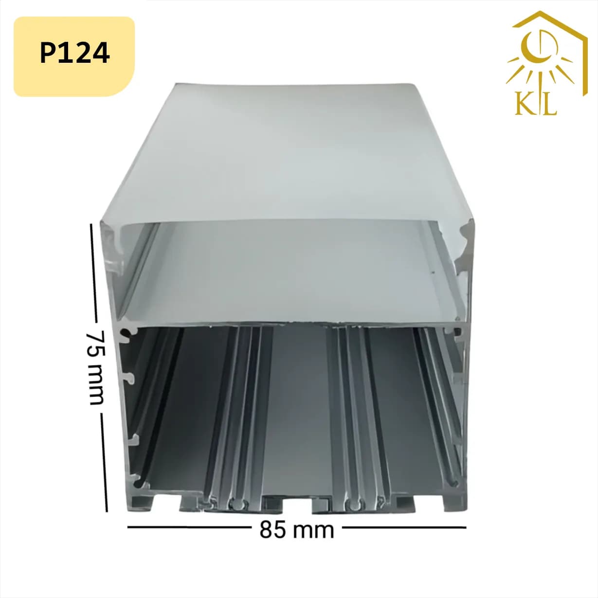 قاب چراغ لاینی آویز کد P124 رویه 85 میلیمتری ارتفاع 75 میلیمتری — تصویر ۲