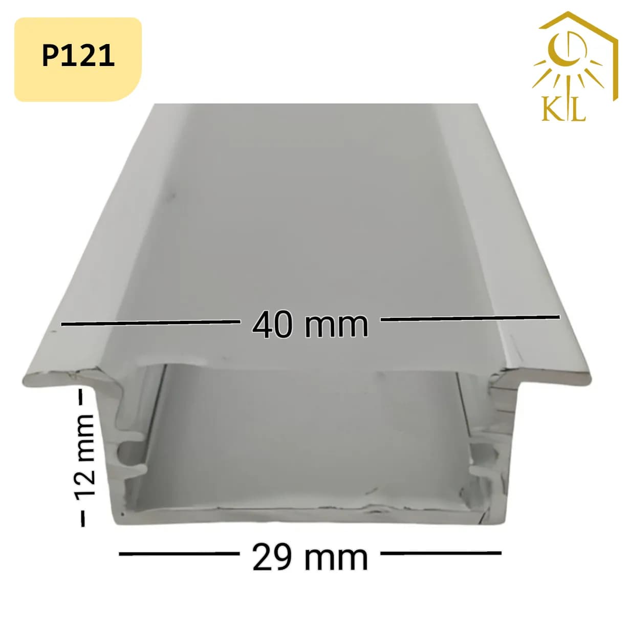 قاب چراغ لاینی توکار کد P121 رویه 40 میلیمتری برش 29 میلیمتری