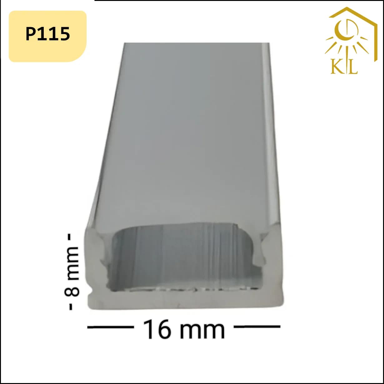 قاب چراغ لاینی روکار کد P115 رویه 16 میلیمتری ارتفاع 8 میلیمتری