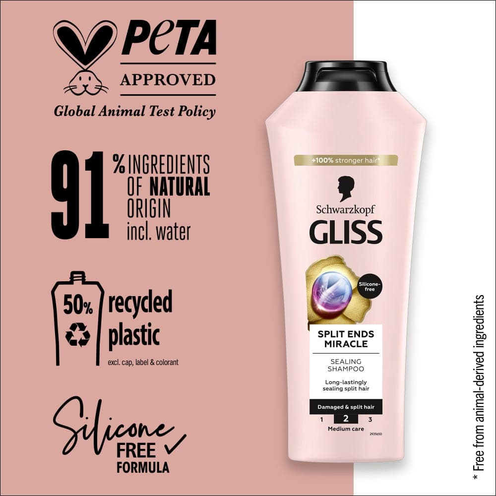 شامپو گلیس مدل SPLIT HAIR MIRACLE ضد موخوره حجم 500 میل — تصویر ۳