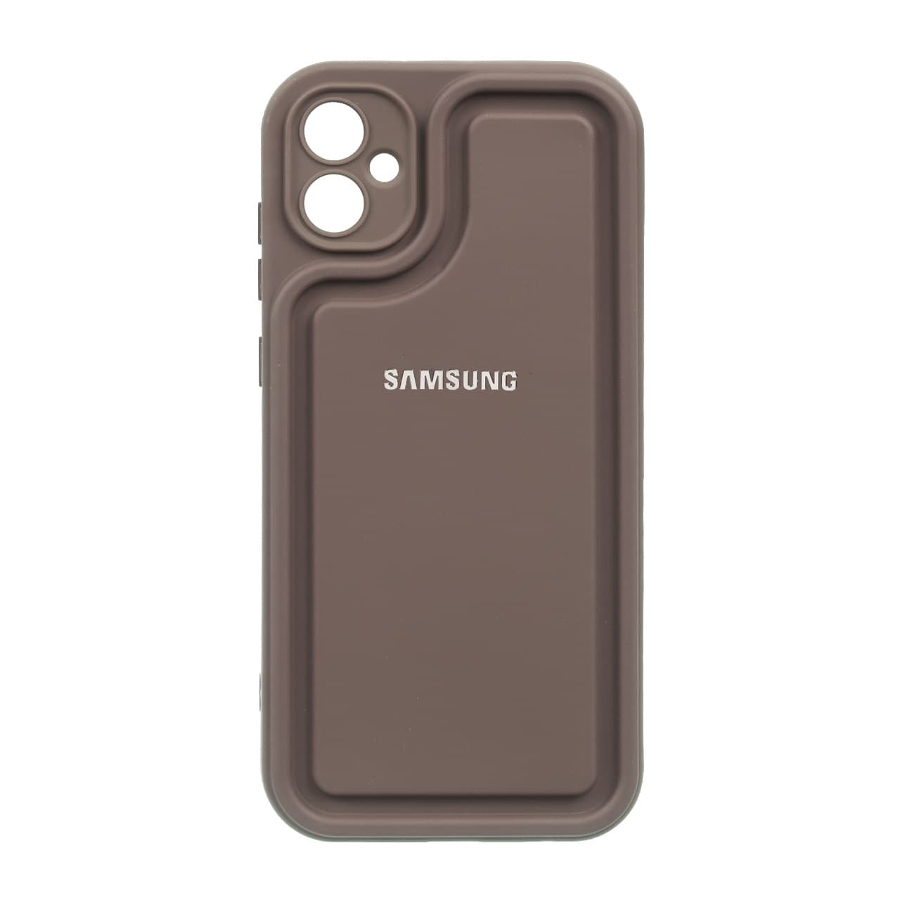قاب Solid Case منحنی لوگو برجسته Samsung Galaxy A05 – قهوه ای-کد3966