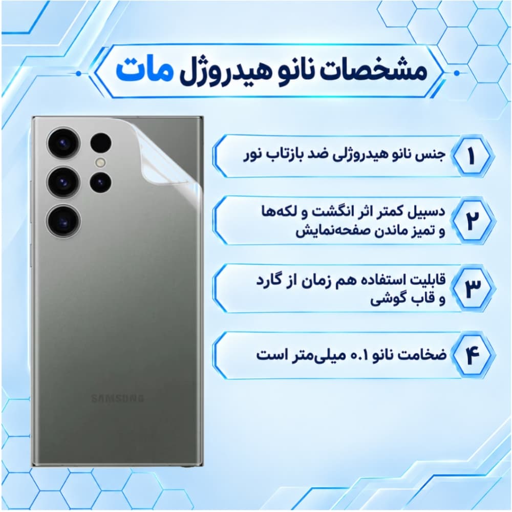 محافظ پشت Samsung Galaxy A05 مدل نانو هیدروژل مات — تصویر ۴