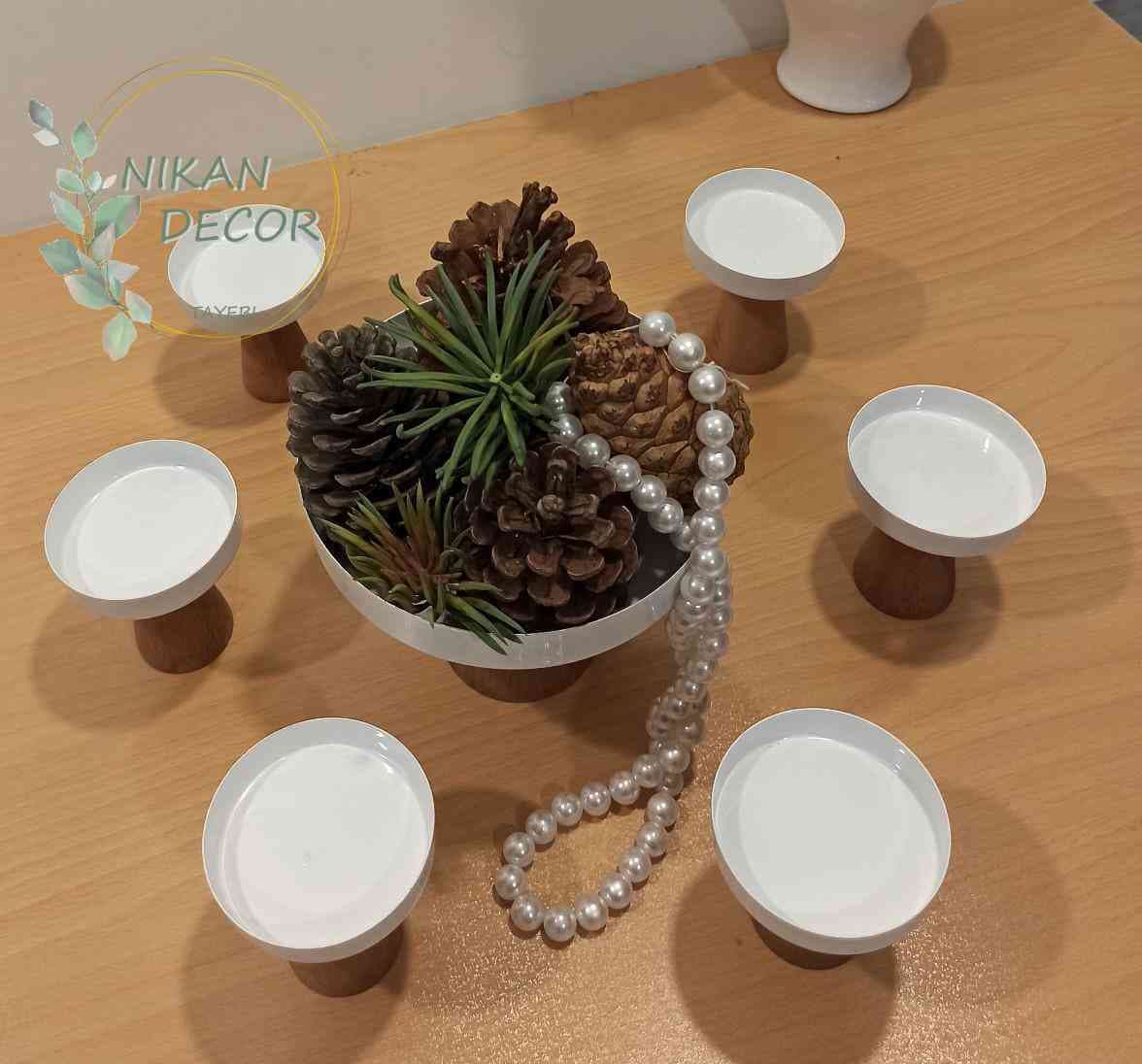 هفت سین فلزی پایه چوبی — تصویر ۶