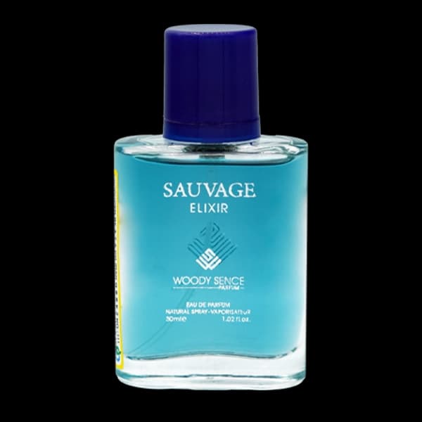 عطر جیبی مردانه وودی سنس مدل ساواج الکسیر SAUVAGE ELIXIR حجم 30 میلی لیتر