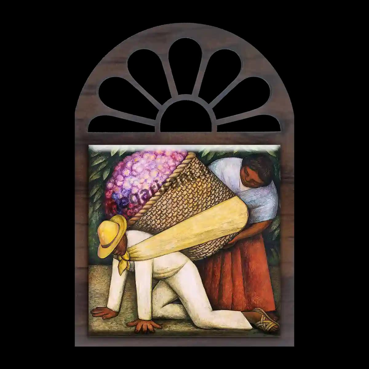 تندیس کاشی پنجره ای The Flower Carrier مدل AX 27