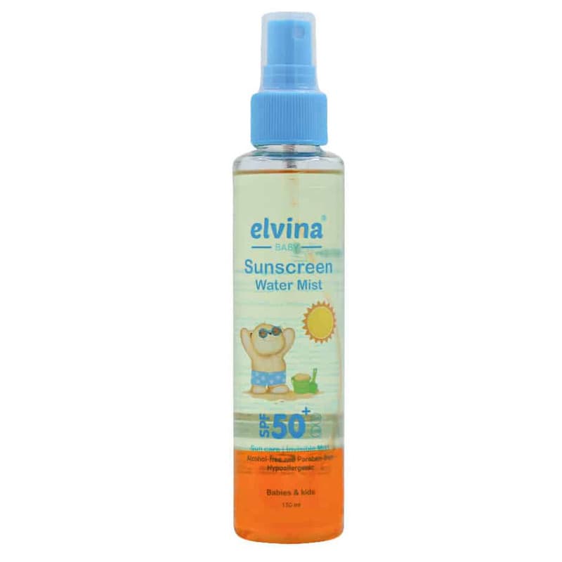 اسپری ضد آفتاب کودک بدون رنگ الوینا SPF 50 مدل Water Mist مناسب انواع پوست حجم 150 میلیلیتر