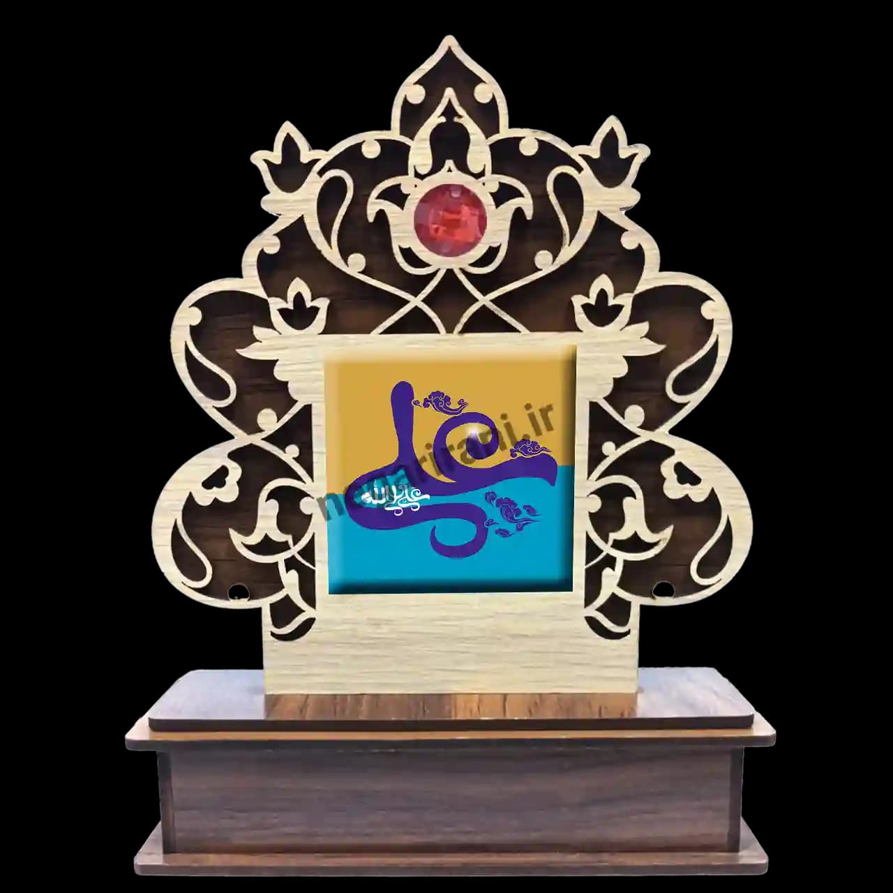 تندیس کاشی گلدار علی ولی الله 2D 21