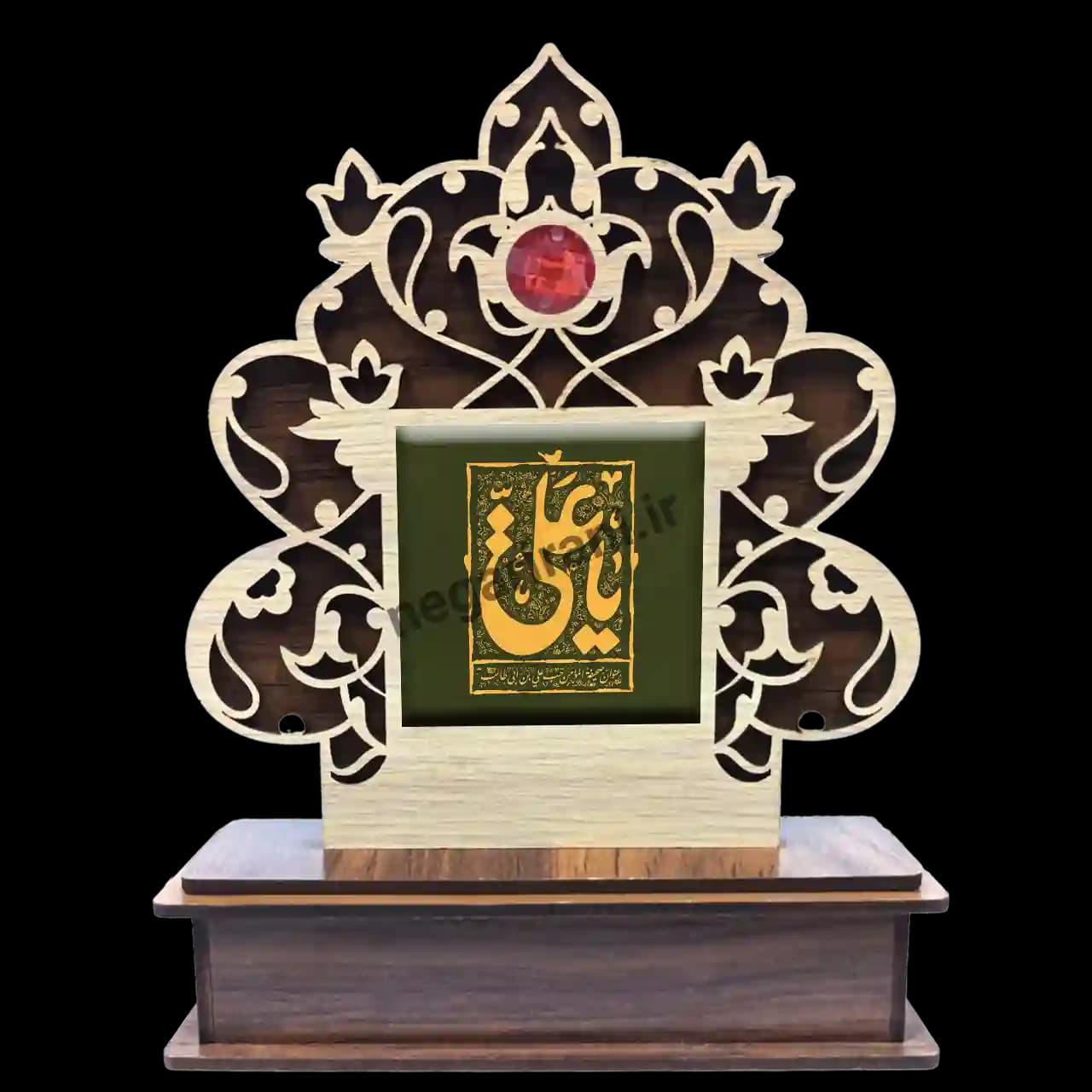 تندیس کاشی گلدار یا علی مدل 2D 252 — تصویر ۲