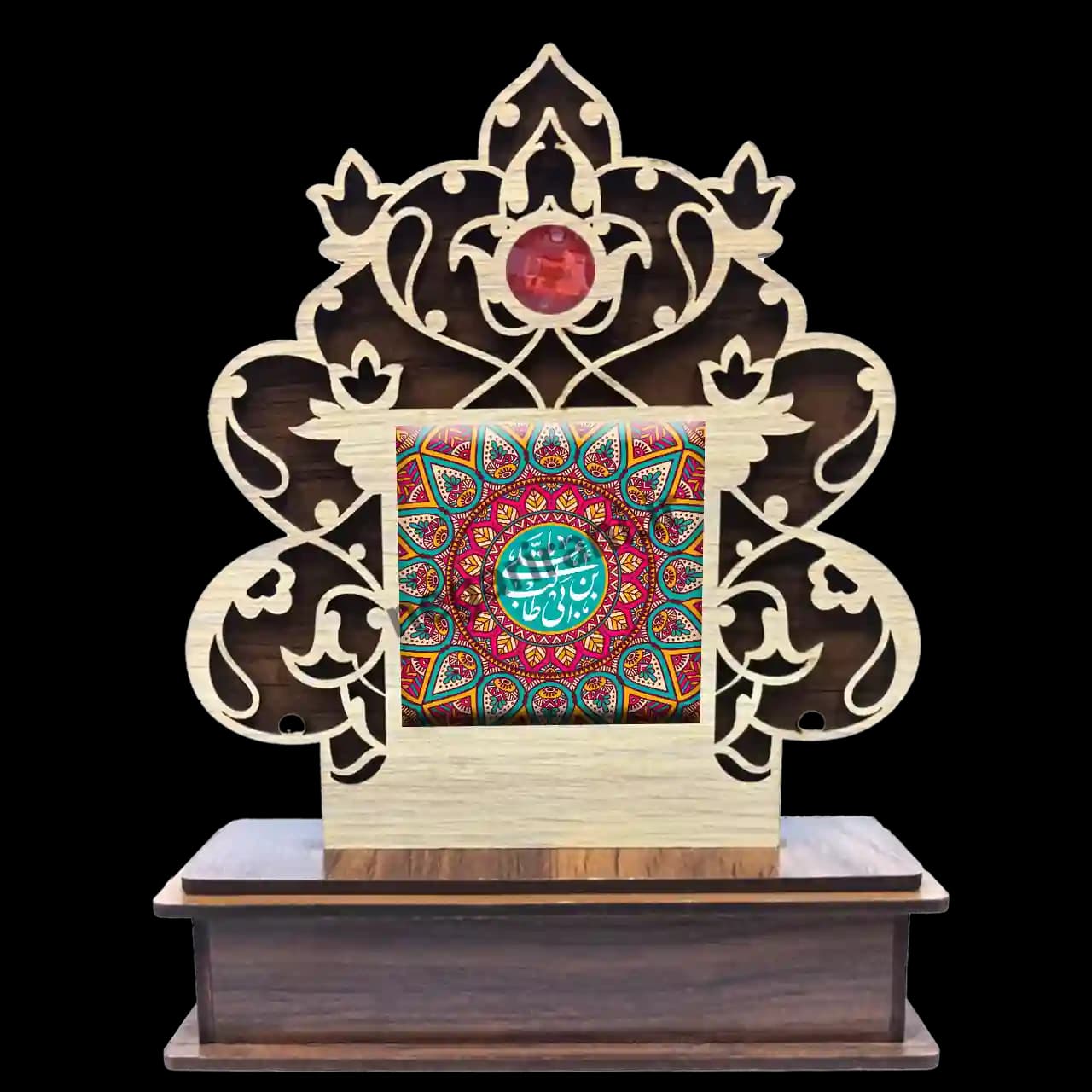 تندیس کاشی گلدار یا علی ابن ابی طالب مدل 2D 250