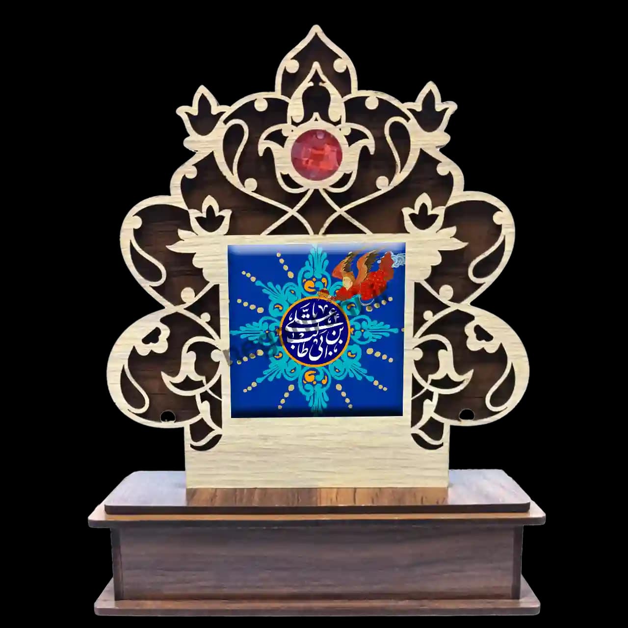 تندیس کاشی گلدار یا علی ابن ابی طالب مدل 2D 243