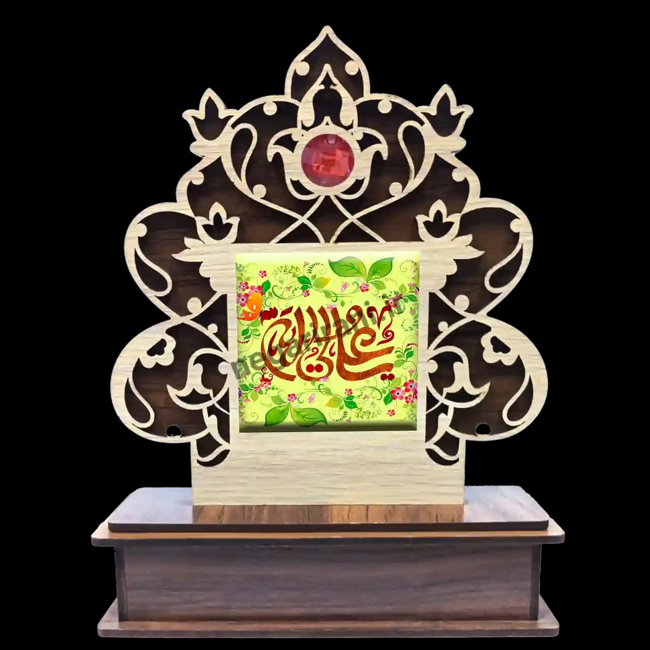 تندیس کاشی گلدار علی ولی الله 2D 220