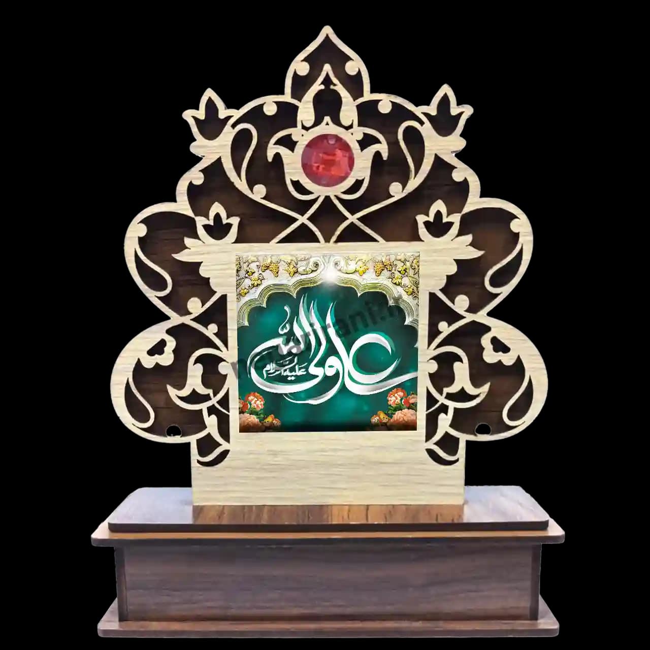 تندیس کاشی گلدار علی ولی الله 2D 208