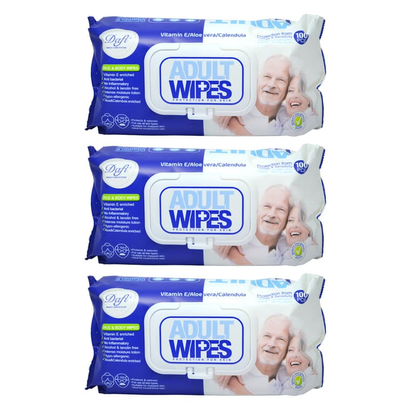 دستمال مرطوب دافی مدل Adult Wipes مجموعه 3 عددی — تصویر ۲