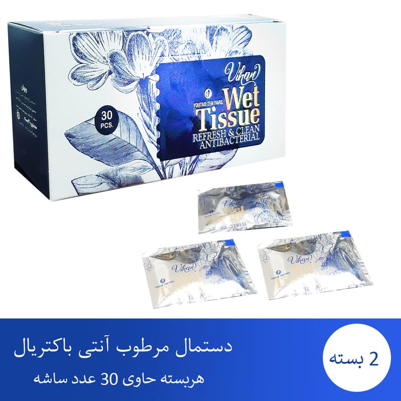 دستمال مرطوب ویهان مدل آنتی باکتریال مجموعه 2 عددی — تصویر ۲