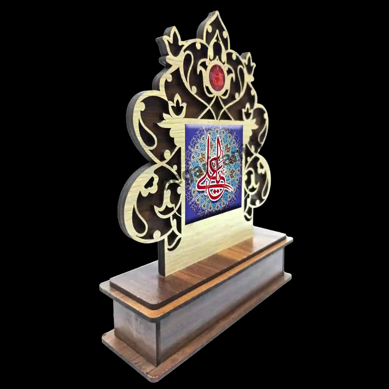 تندیس کاشی گلدار یا علی مدل 2D 114 — تصویر ۳