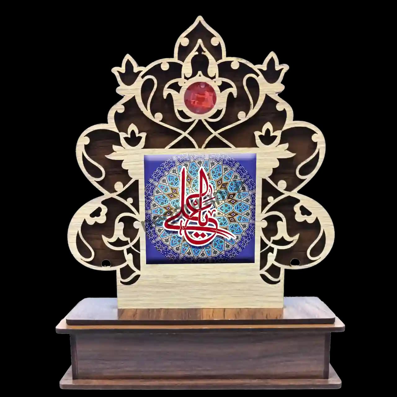 تندیس کاشی گلدار یا علی مدل 2D 114