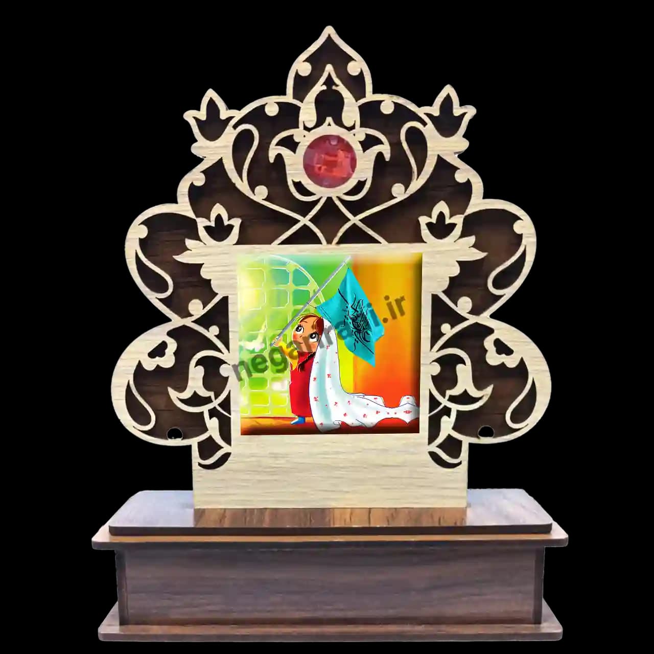 تندیس کاشی گلدار علی مدل 2D 95 — تصویر ۲