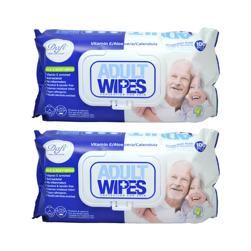 دستمال مرطوب دافی مدل Adult Wipes مجموعه 2 عددی — تصویر ۲