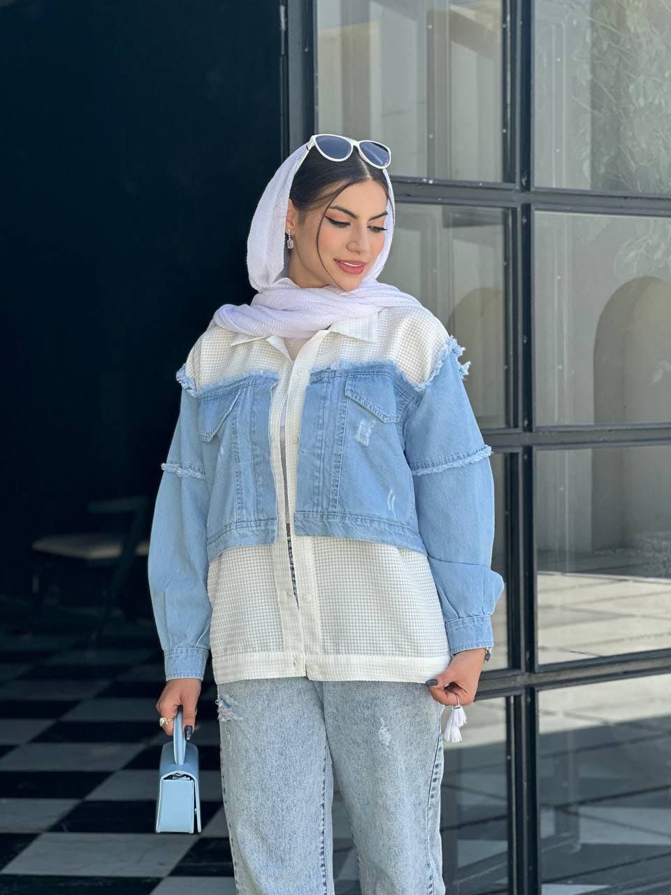 پیراهن کثیف دوزی جین زنانه