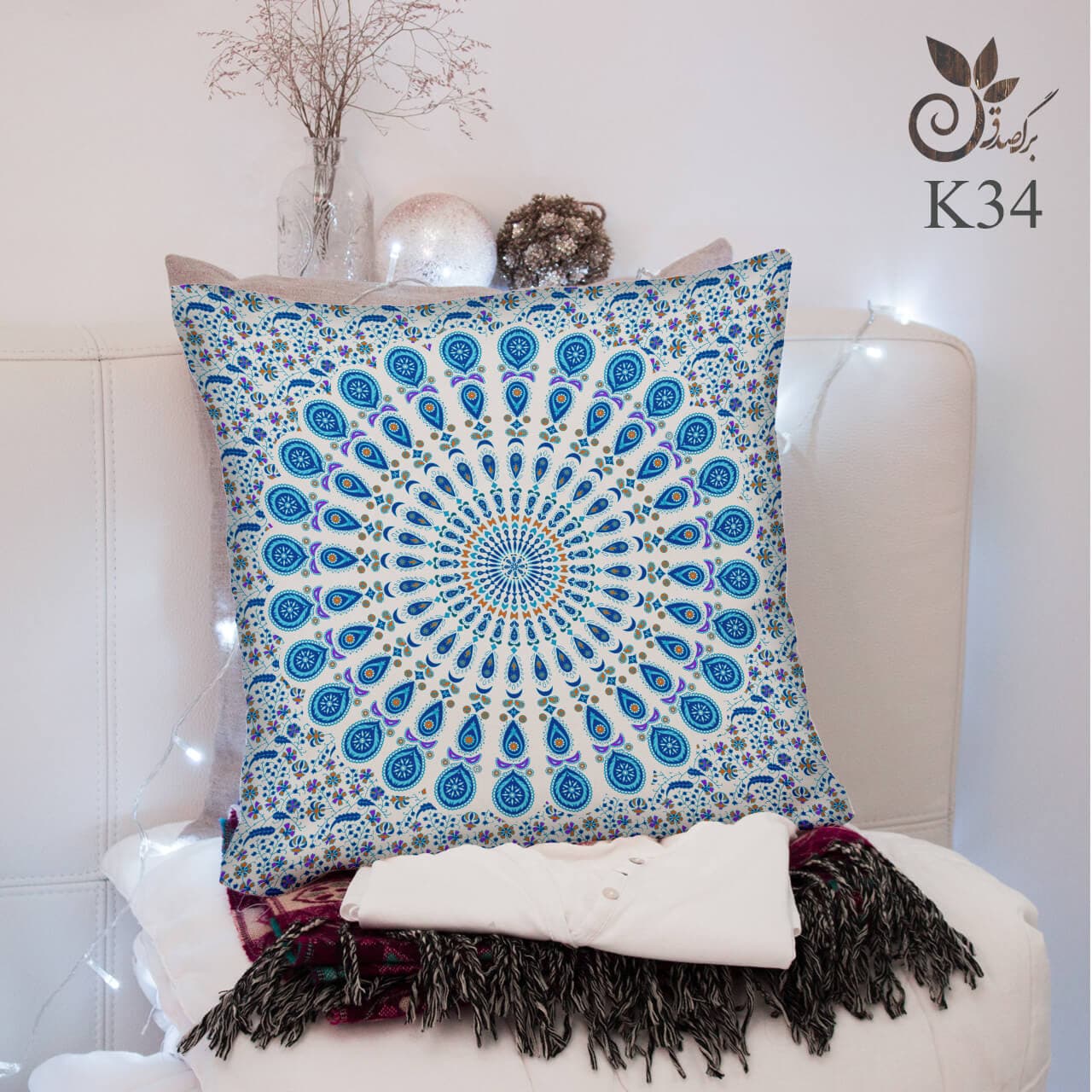 کوسن مخمل طرح ماندالا کد 34