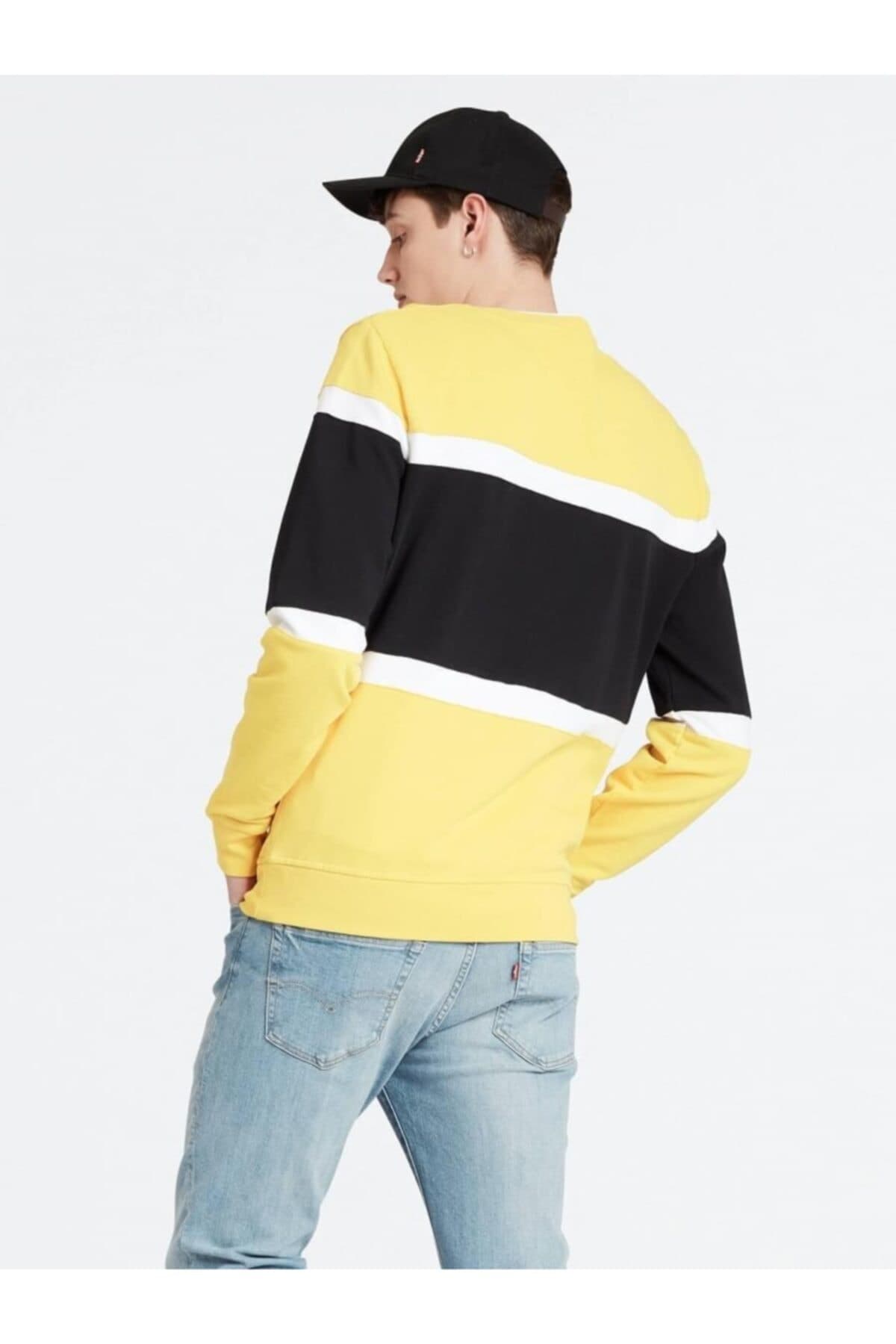 سویشرت لیوایز مردانه پنبه ای زرد طرح نوشته / شعار Regular/رگولار | Levi’s 79550-0001 TR — تصویر ۲