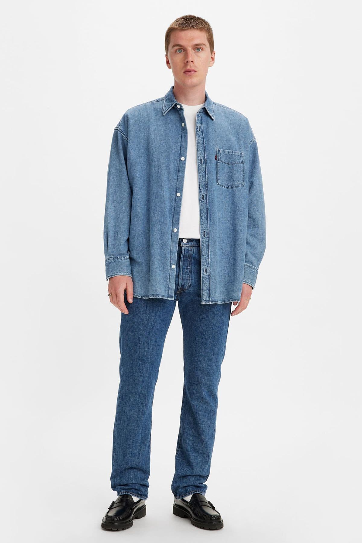 شلوار جین لیوایز مردانه پنبه ای مشکی راسته | Levi’s 25Y00501-0114 TR