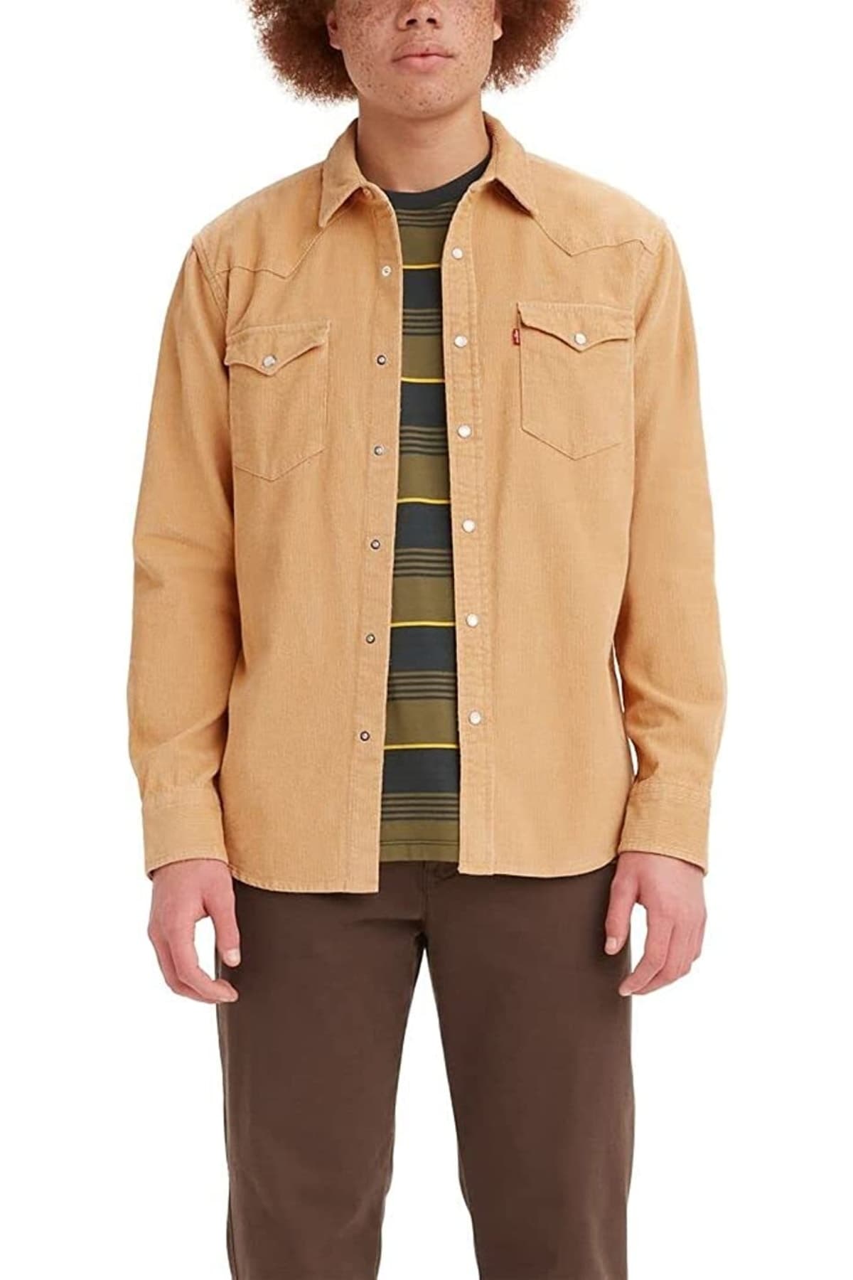 پیراهن لیوایز مردانه پنبه ای قهوه ای راسته Regular/رگولار بیسیک Daily/روزانه | Levi’s 85745-0062 HM — تصویر ۲