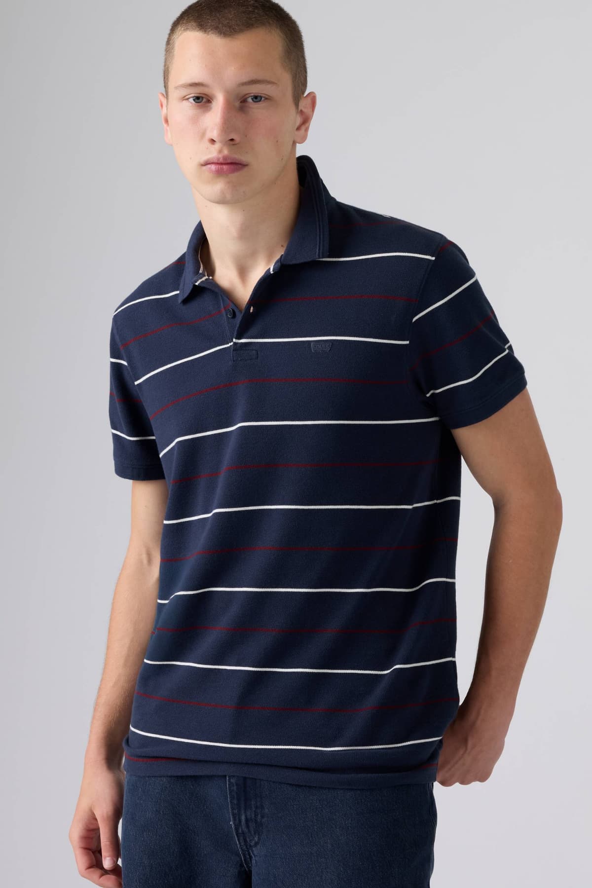 پولوشرت لیوایز مردانه 100% پنبه آبی سرمه ای راه راه Regular/رگولار T-shirt کژوال/روزمره | Levi’s 005FM-0029 BD
