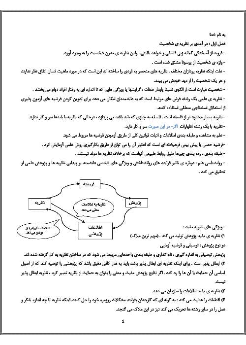 دانلود جزوه خلاصه و نکات مهم کتاب روانشناسی شخصیت فیست — تصویر ۳