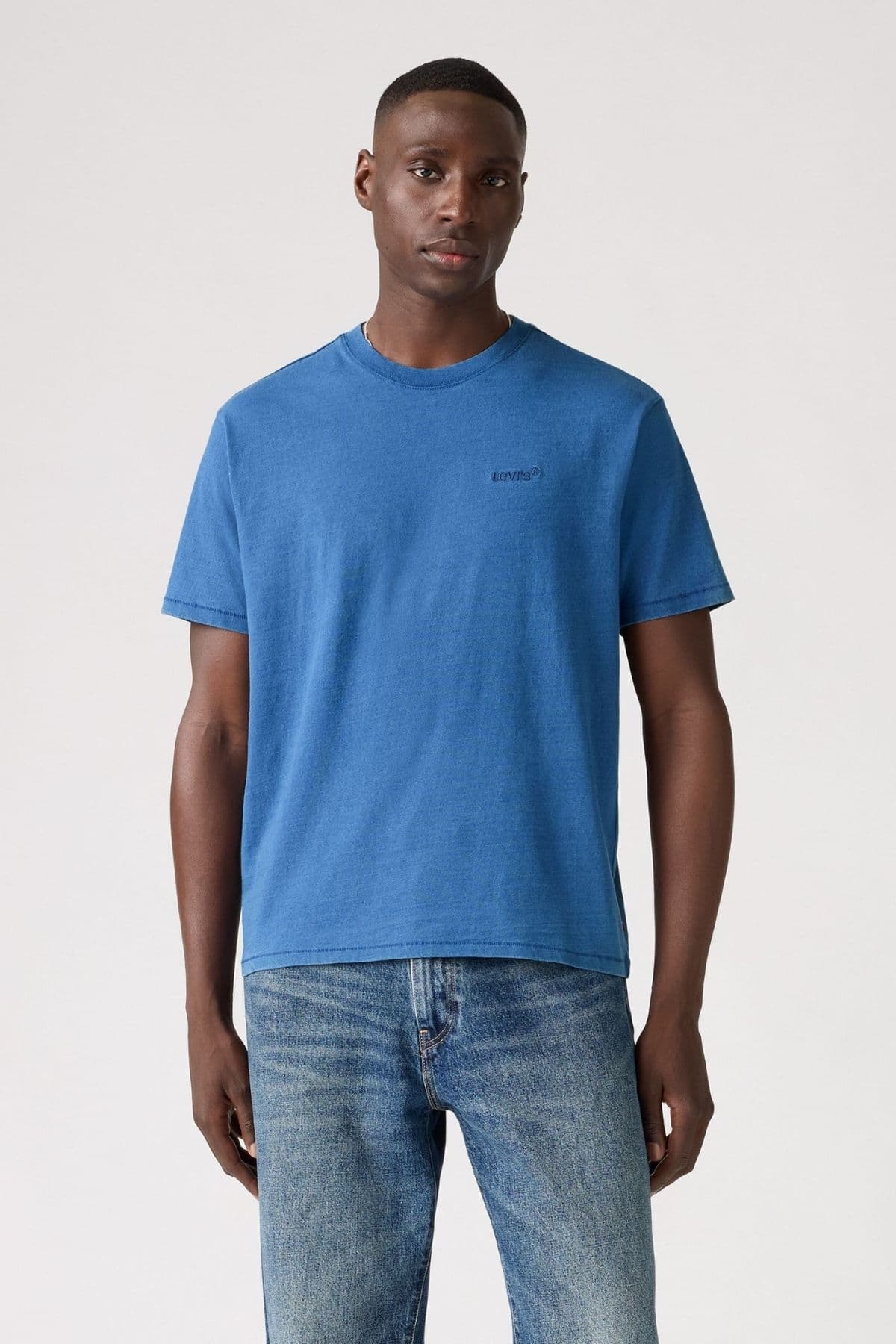 تی شرت لیوایز مردانه پاموک آبی راسته کژوال/روزمره | Levi’s A0637-0173 PK — تصویر ۲