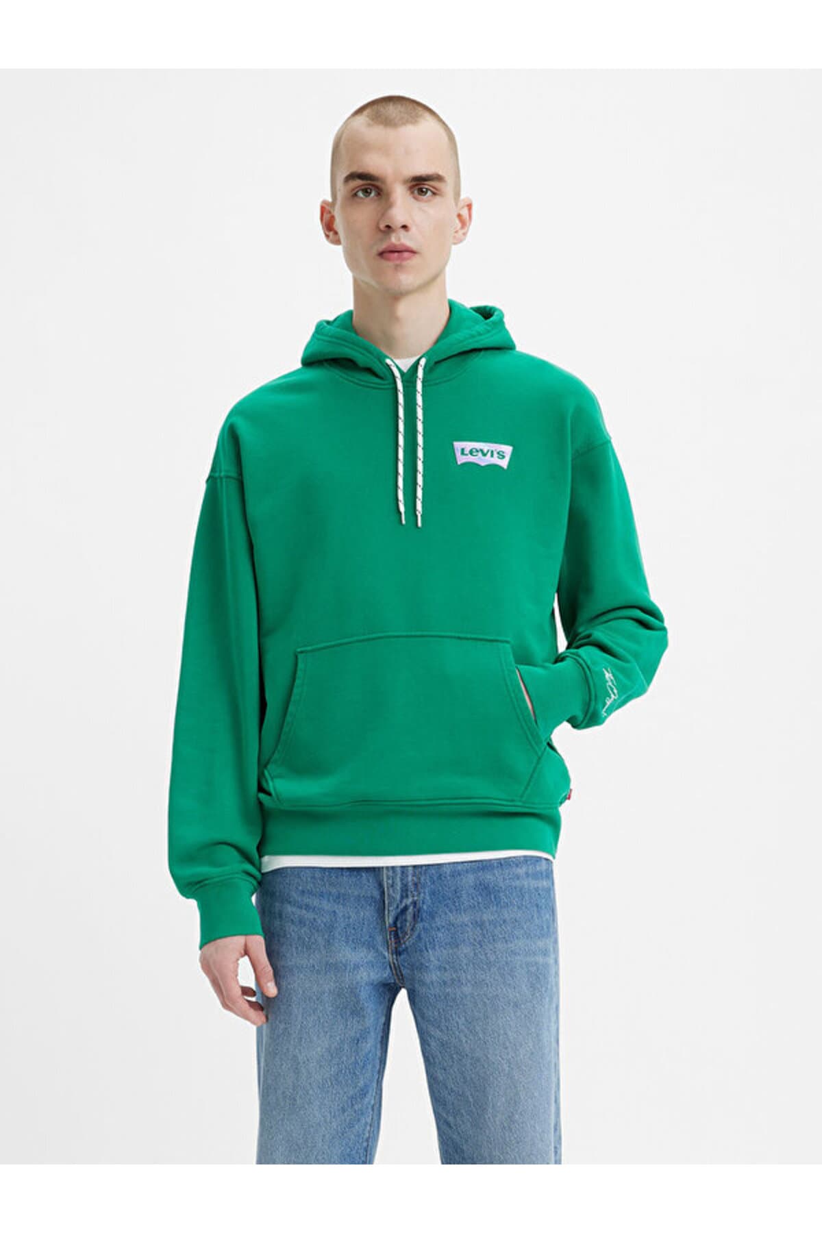سویشرت لیوایز مردانه 100% پنبه سبز اسپرت راسته Regular/رگولار Relaxed/ریلکس اسپرت | Levi’s A263900290 — تصویر ۲