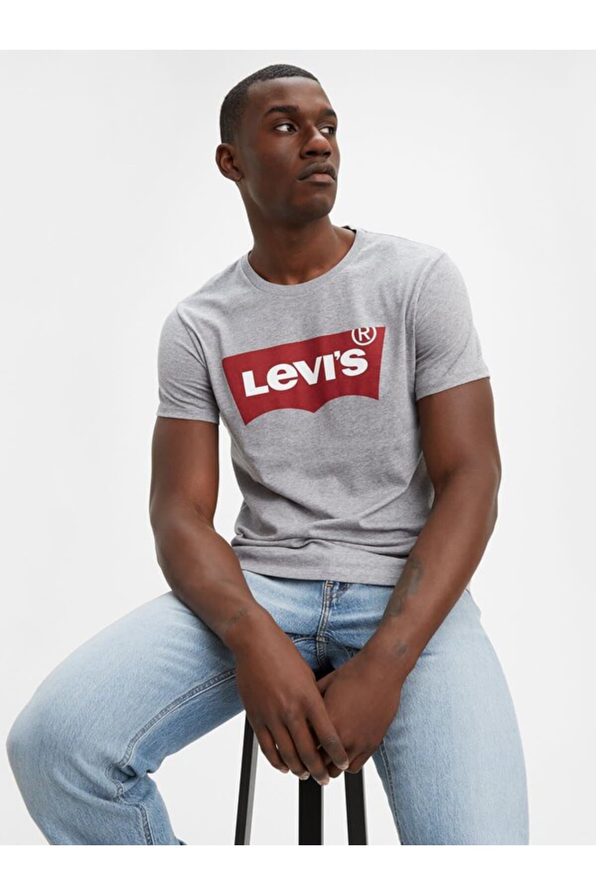 تی شرت لیوایز مردانه پاموک خاکستری بیسیک طرح دار Regular/رگولار بیسیک Daily/روزانه | Levi’s 17783-0312 PK
