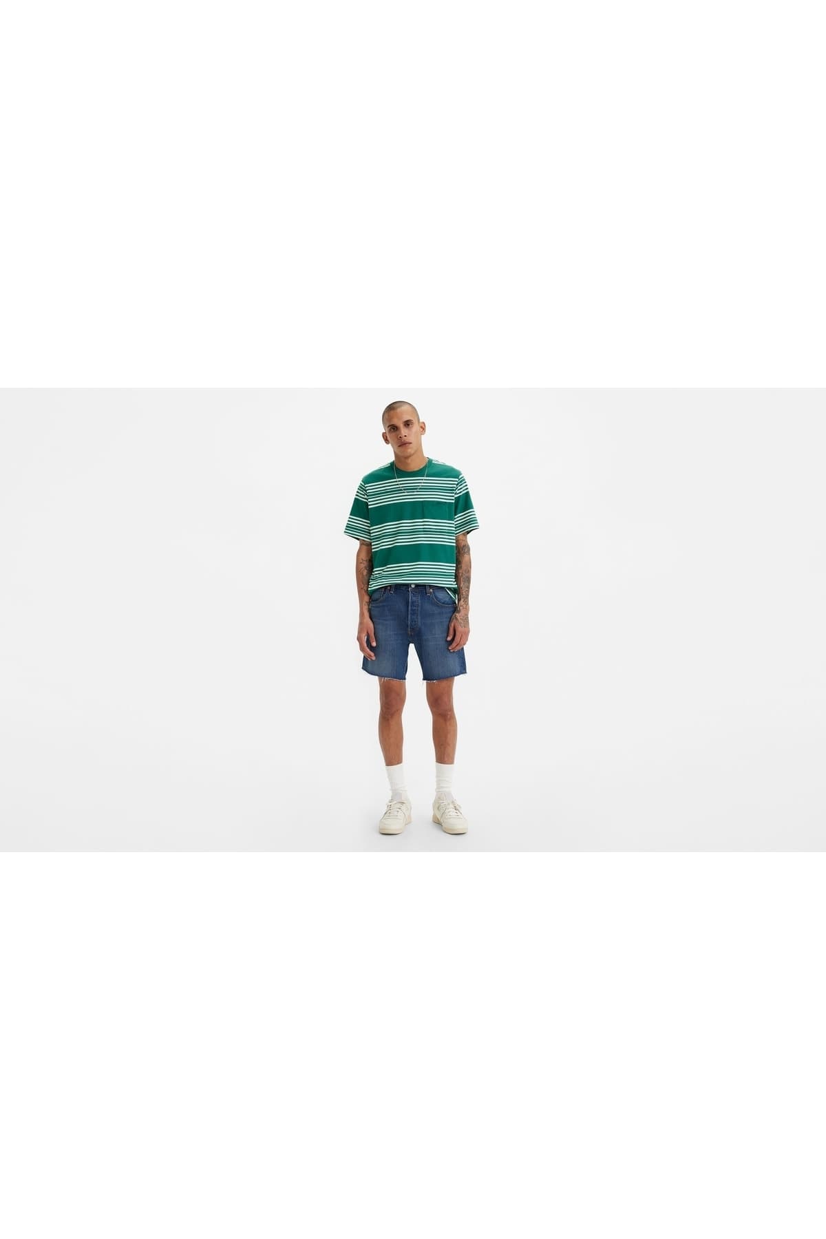 شلوارک برمودا لیوایز مردانه جین آبی سرمه ای راسته فاق نرمال | Levi’s 8522100530 — تصویر ۲