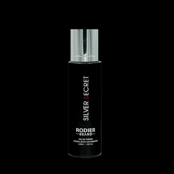 عطر جیبی مردانه رودیر مدل سیلور سکرت Silver Secret حجم 30 میلی لیتر
