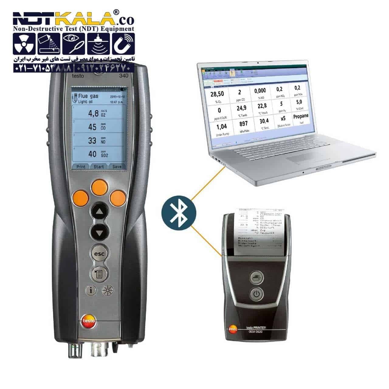آنالیزر گاز دودکش تستو TESTO 340 — تصویر ۸