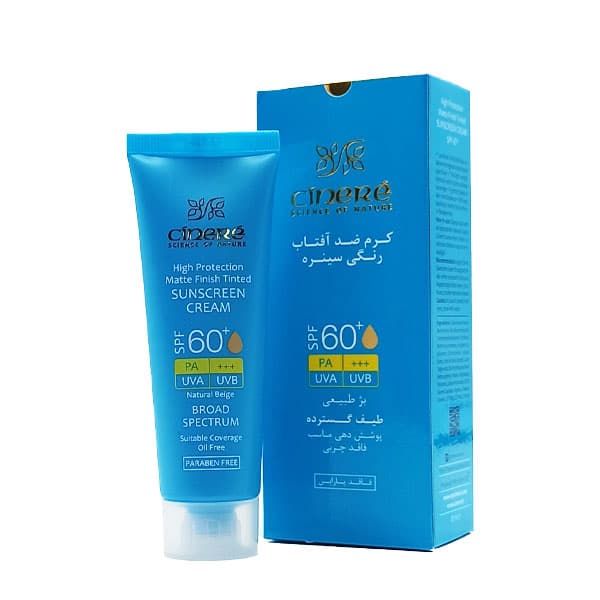 كرم ضد آفتاب رنگي spf60 فاقد چربي در دو رنگ بژ طبيعي 50 میل سینره-CINERE — تصویر ۹