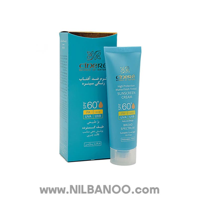 كرم ضد آفتاب رنگي spf60 فاقد چربي در دو رنگ بژ طبيعي 50 میل سینره-CINERE — تصویر ۳