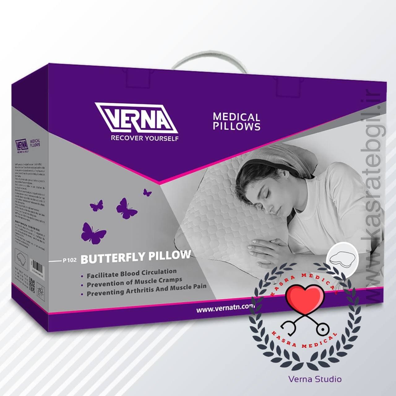 بالش طبی مموری فوم پروانه ای ورنا Verna P103