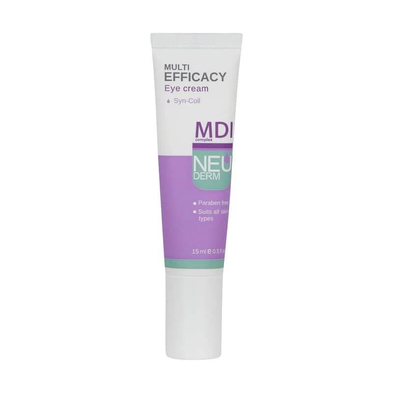 کرم دور چشم نئودرم مدل Multi Efficacy، رفع سیاهی، پف و چروک، بهبود گردش خون مویرگی، سفت‌کننده پوست، فاقد پارابن، مناسب انواع پوست، حجم 15 میلی‌لیتر