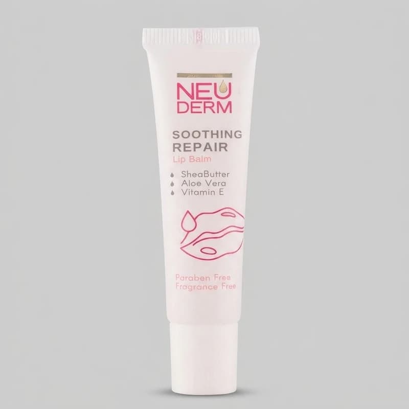 بالم لب نئودرم مدل ویتامین E (SMOOTHING REPAIR) حجم 15 میلی‌لیتر نرم‌کننده و ترمیم‌کننده با عصاره شی باتر و آلوئه ورا، محافظت از خشکی و ترک‌خوردگی لب‌ها