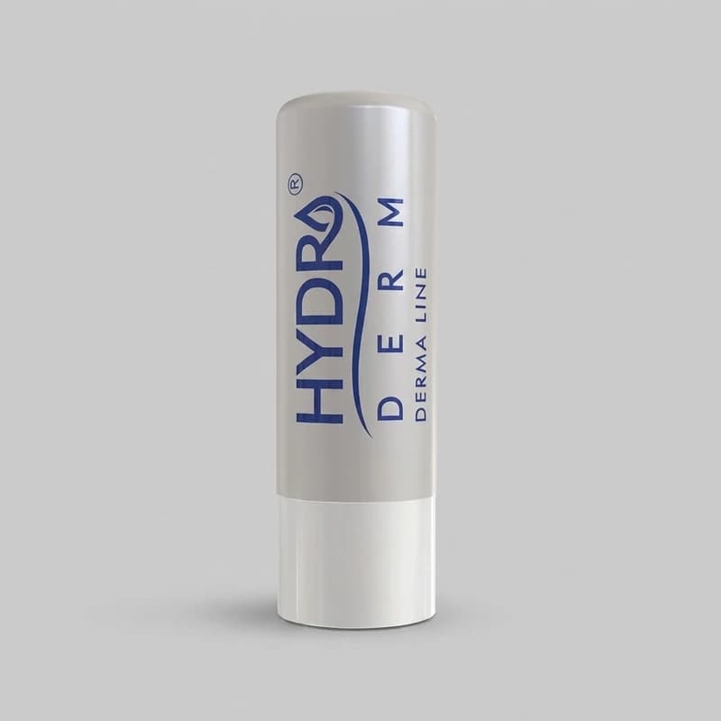 بالم نرم‌کننده و التیام‌بخش لب هیدرودرم مدل DERMA LINE التیام‌دهنده لب‌های خشک و ترک‌دار با مواد مرطوب‌کننده