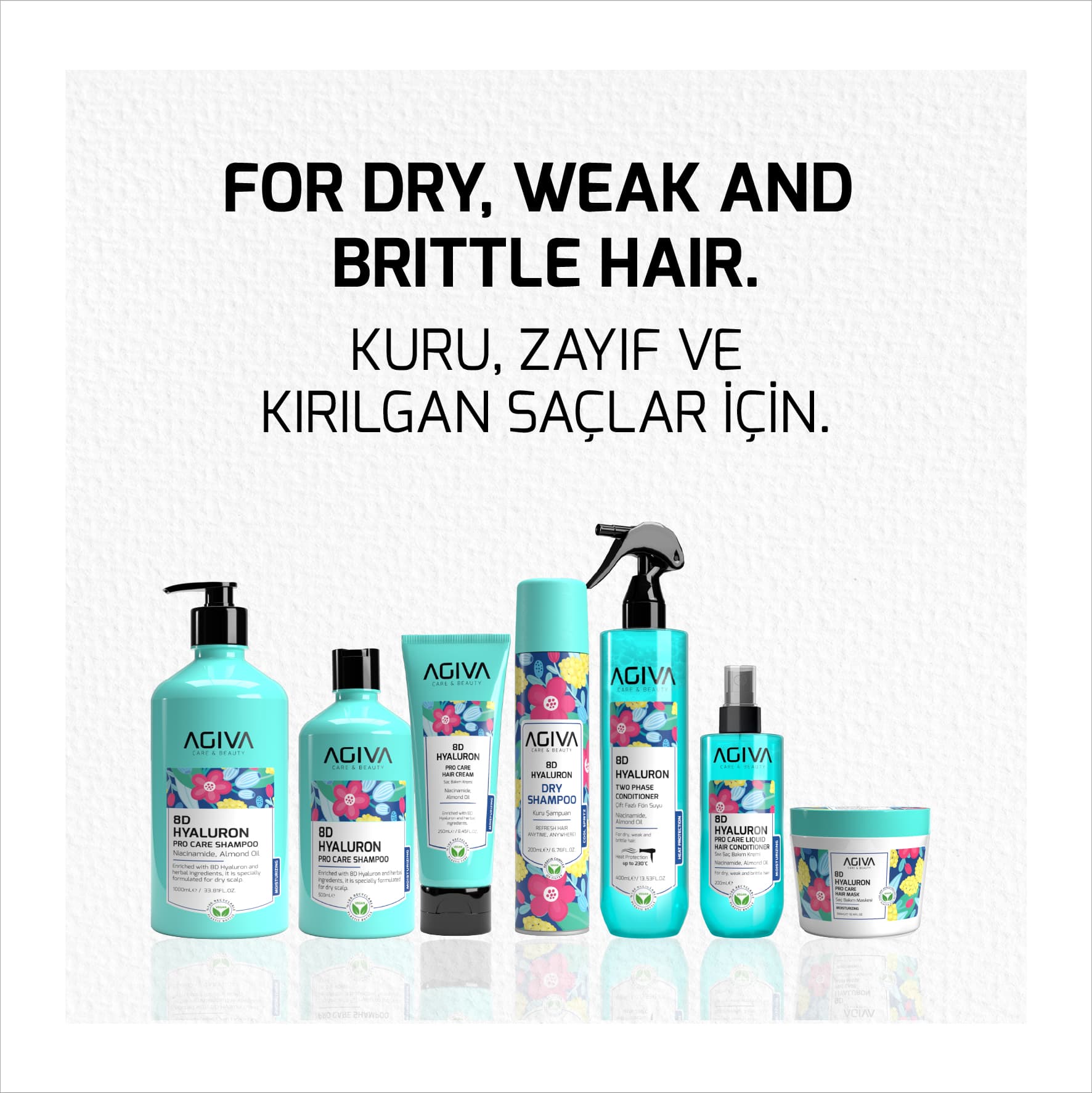 ماسک مو رطوبت رسان آگیوا Agiva حاوی 8D Hyaluron برای موهای خشک، ضعیف و شکننده حجم 300 میل — تصویر ۷