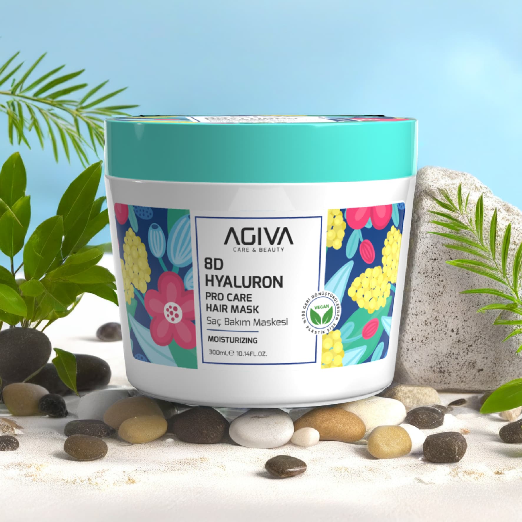 ماسک مو رطوبت رسان آگیوا Agiva حاوی 8D Hyaluron برای موهای خشک، ضعیف و شکننده حجم 300 میل — تصویر ۲